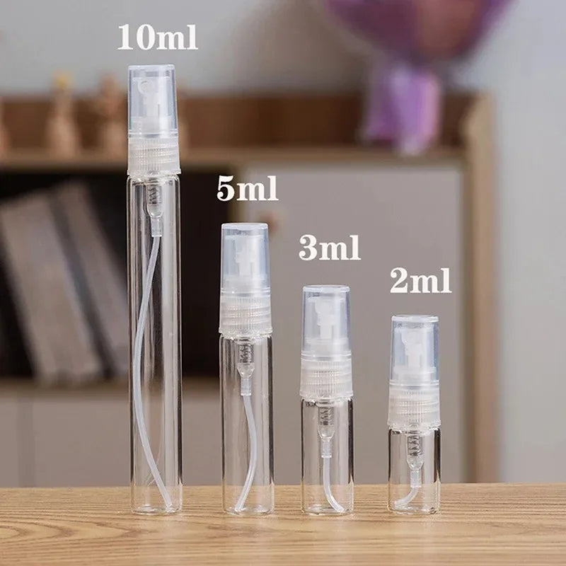 5/10Pcs 3ml 5ml 10ml Clear Mini Perfume Glass Bottle