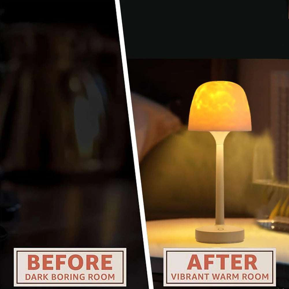 Remote Control Water Ripple Lamp - Dynamic Ocean Wave Night Light for Relaxation