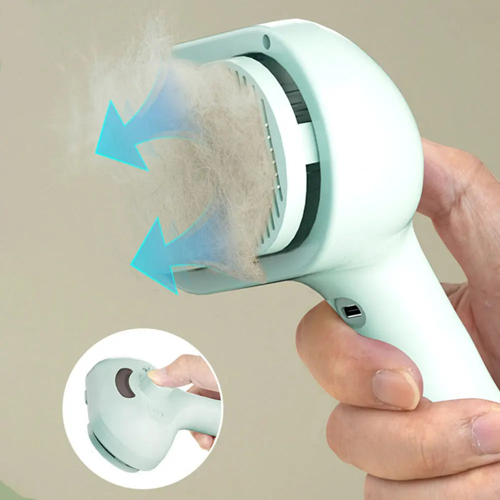3-in-1 Self-Cleaning Pet Grooming Brush with Mist Spray | Deshedding, Massage & Coat Care for Cats & Dogs