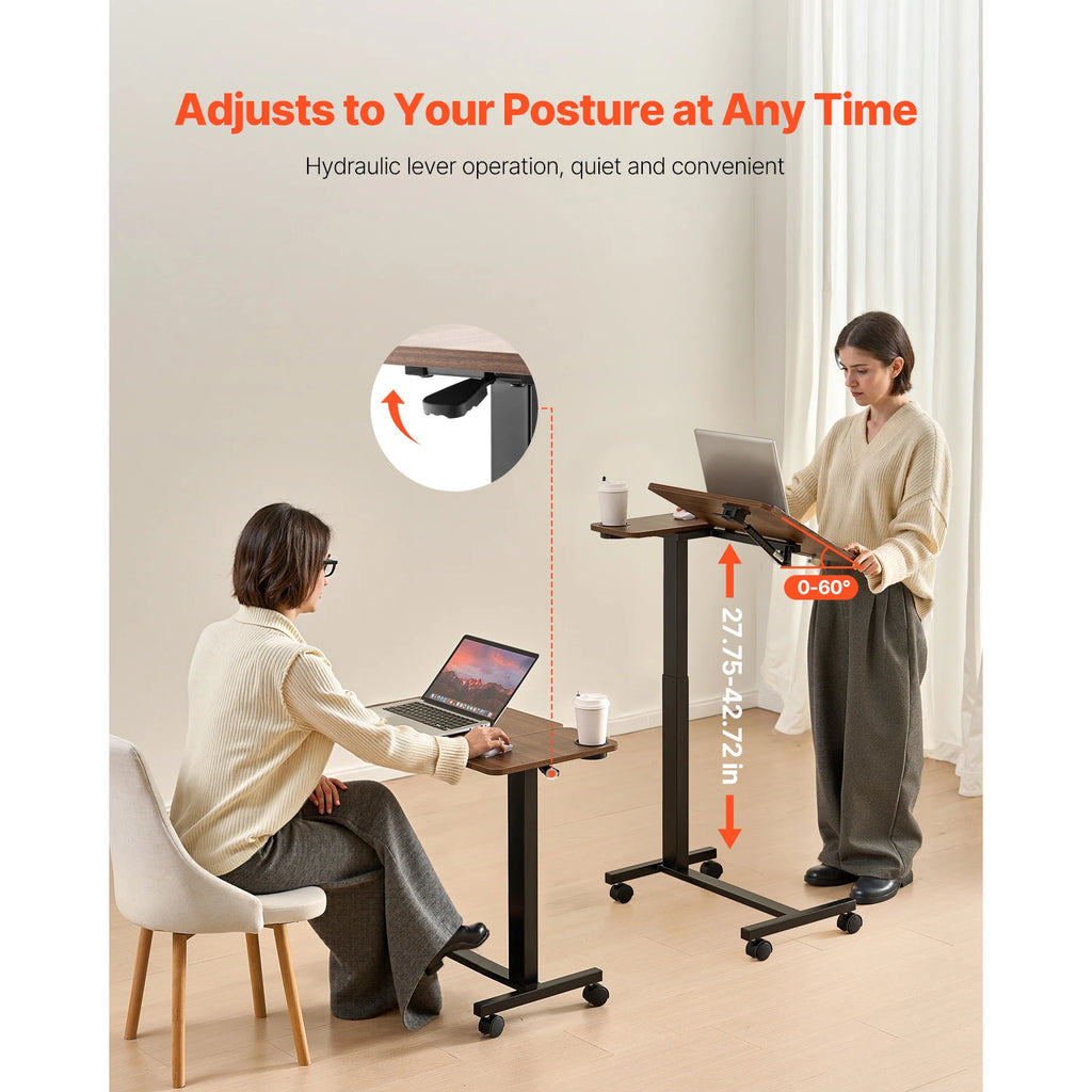 SucceBuy Overbed Table Mobile Bed Side Table