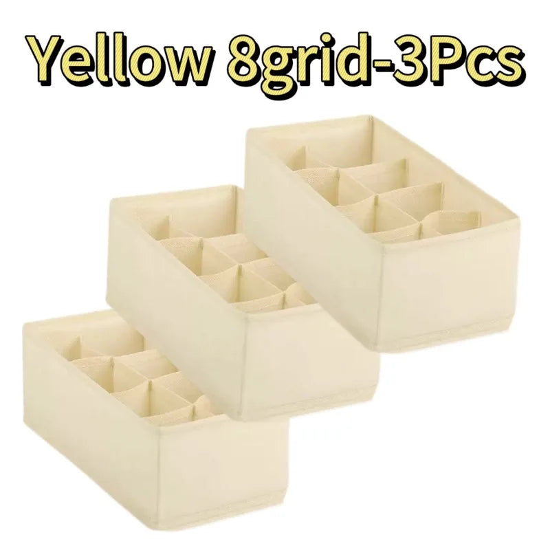 Wardrobe Underwear Organizer - Divided Storage Bins for Socks, Bras & Ties