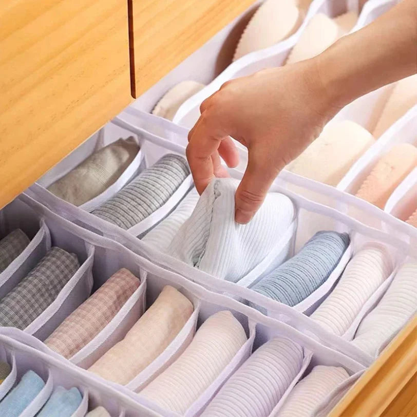 Underwear & Bra Storage Box - Divided Closet Drawer Organizer for Intimates