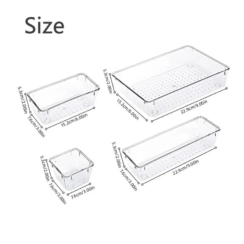 8/13/25Pcs Drawer Organizers Set Clear Plastic