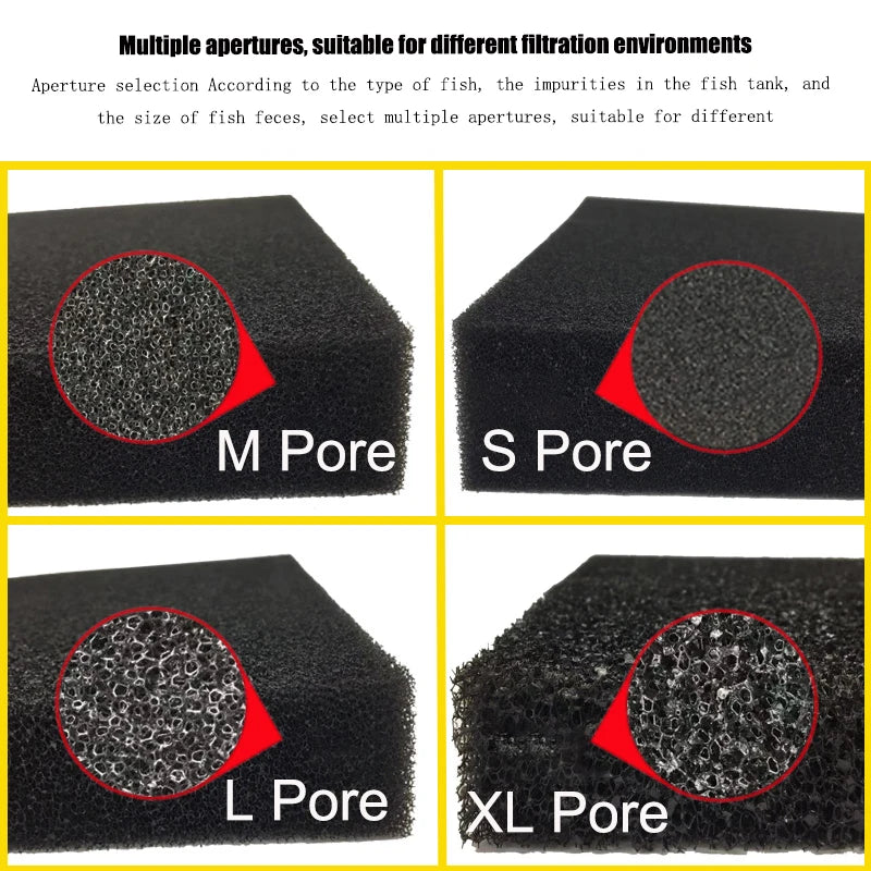 Aquarium Bio Sponge Filter Media | Cut-to-Fit Foam Pads for Fish Tanks & Koi Ponds | 15/25/35/50 PPI