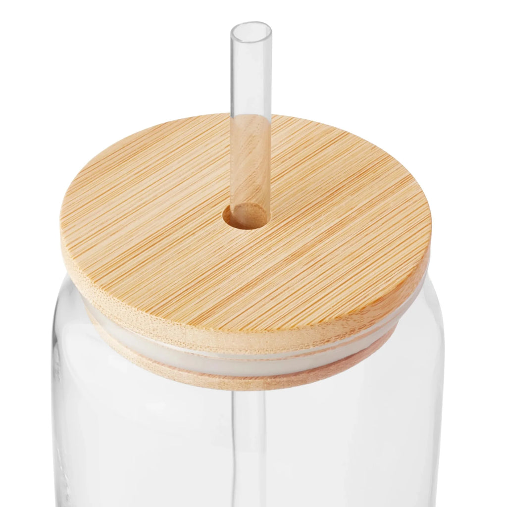 (3 pack)  Glass Drinkware with Lids & Straws