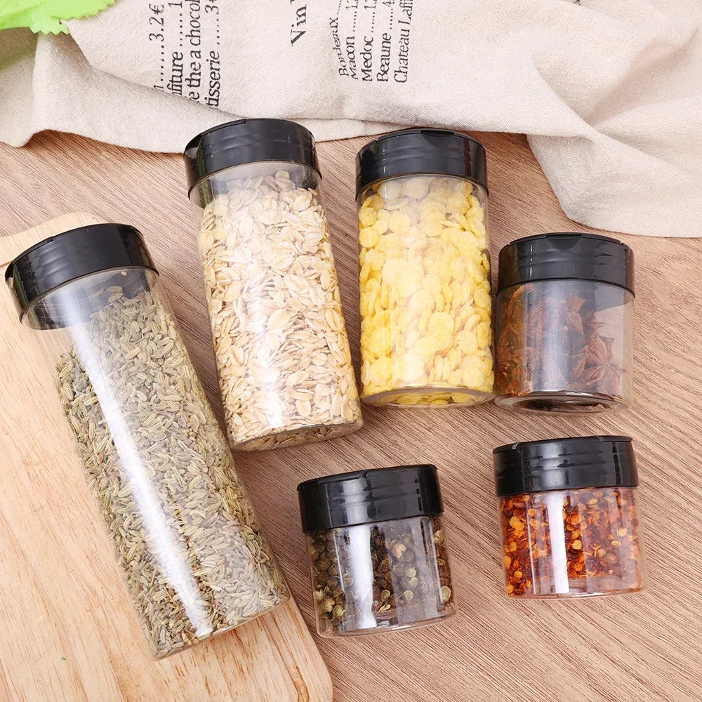 24-1PCS Transparent Seasoning Jars Reusable