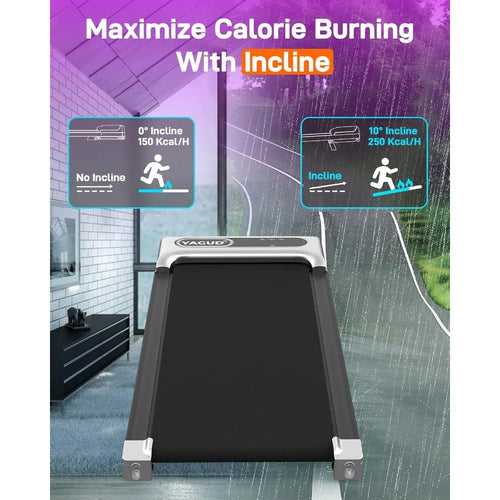 2.5HP Under-Desk Treadmill - Portable Walking Pad with Remote Control for Home & Office