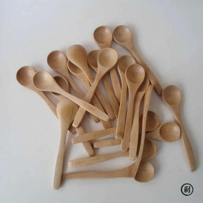 10-Piece Natural Bamboo Honey Dipper Set - Eco-Friendly Wooden Stirring Spoons for Tea, Coffee & Desserts