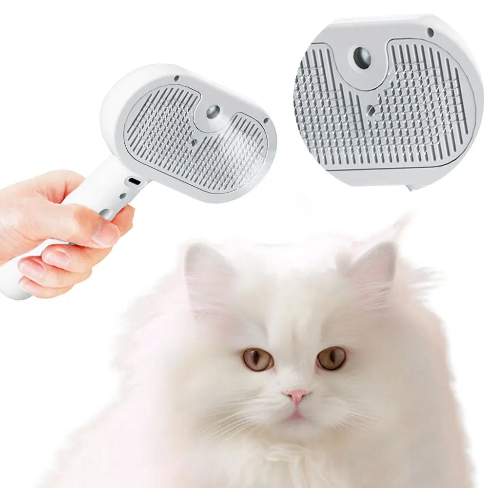 3-in-1 Self-Cleaning Pet Grooming Brush with Mist Spray | Deshedding, Massage & Coat Care for Cats & Dogs