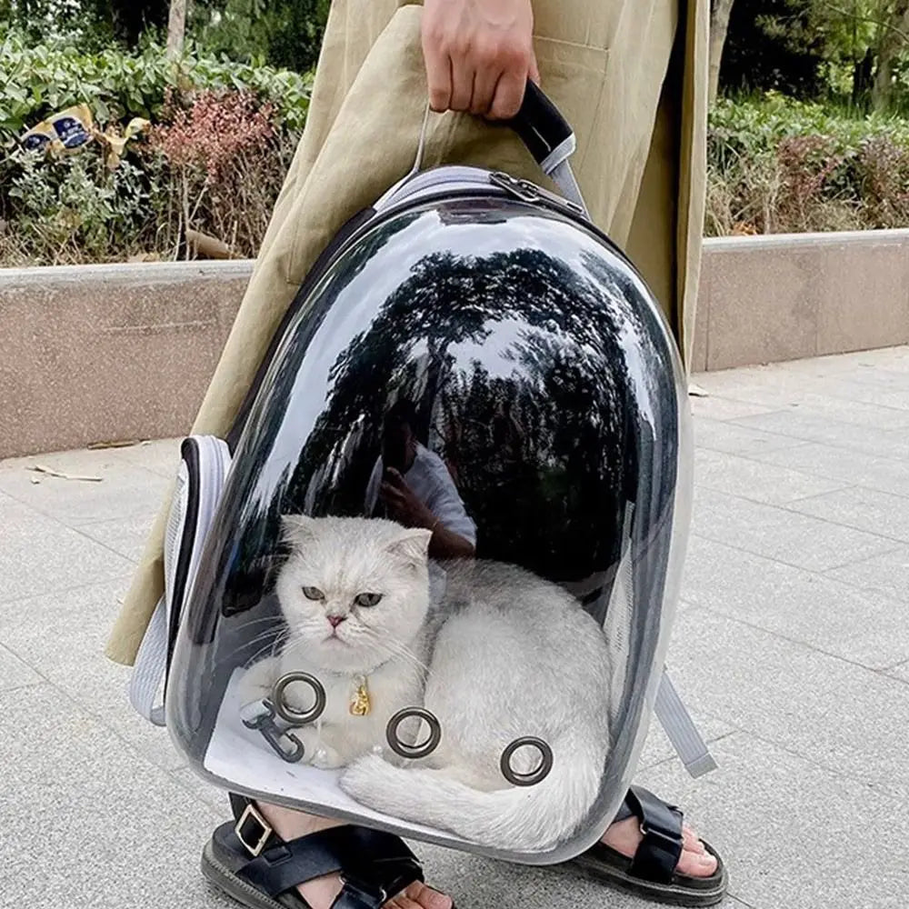 Space Capsule Cat Backpack | Transparent Ventilated Pet Carrier for Travel, Hiking & Vet Visits