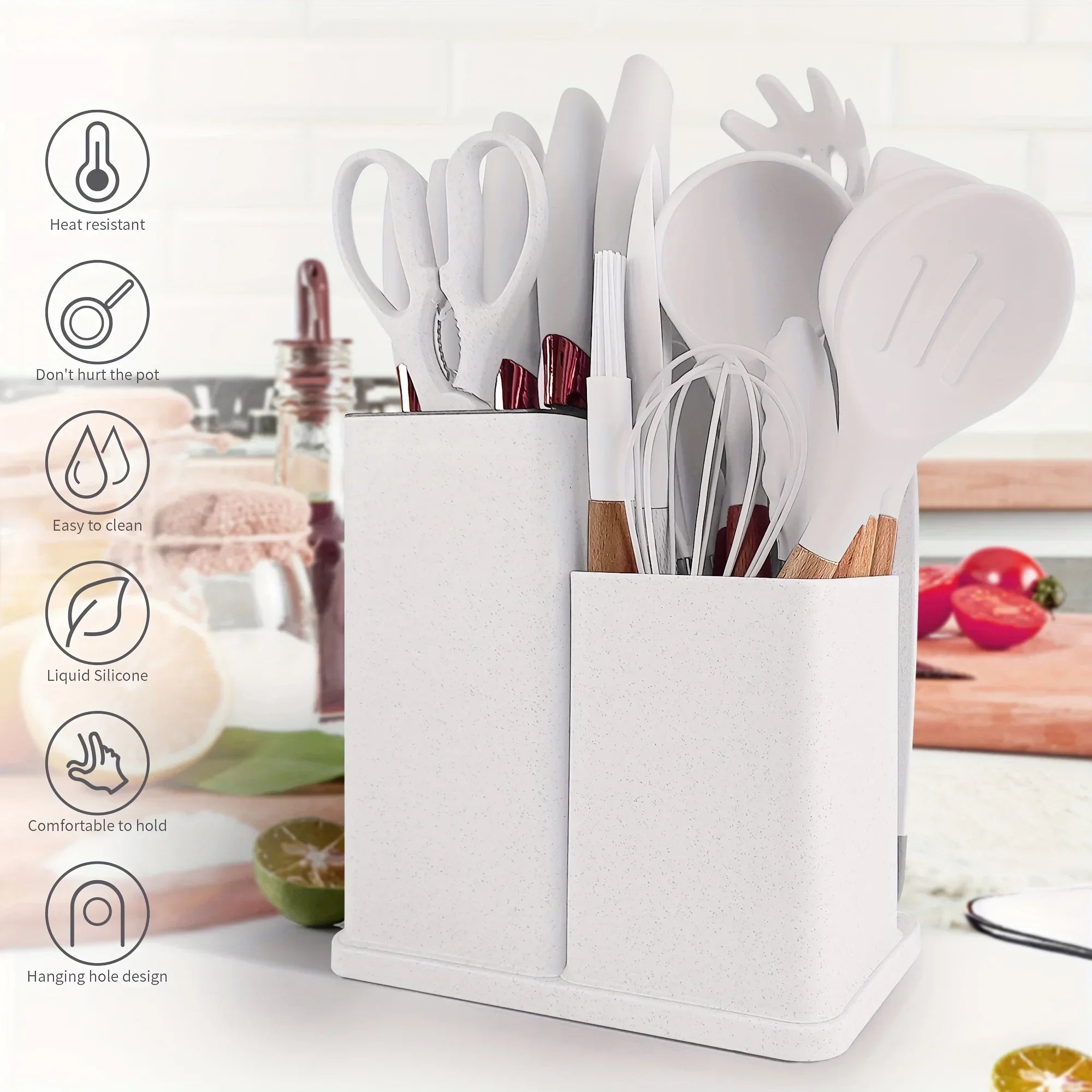 Heat-Resistant Silicone Kitchen Utensil Set - Non-Stick Cooking