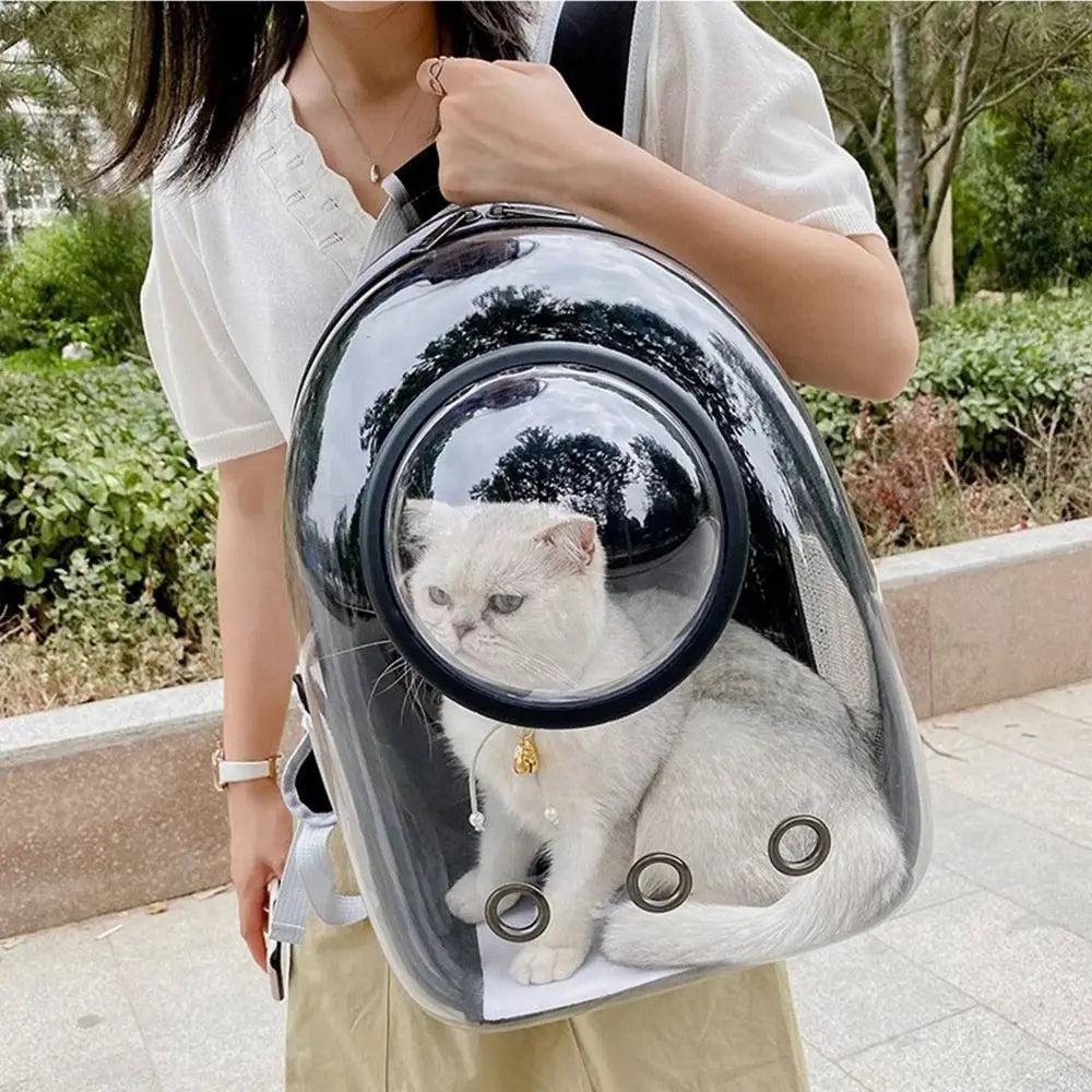 Space Capsule Cat Backpack | Transparent Ventilated Pet Carrier for Travel, Hiking & Vet Visits