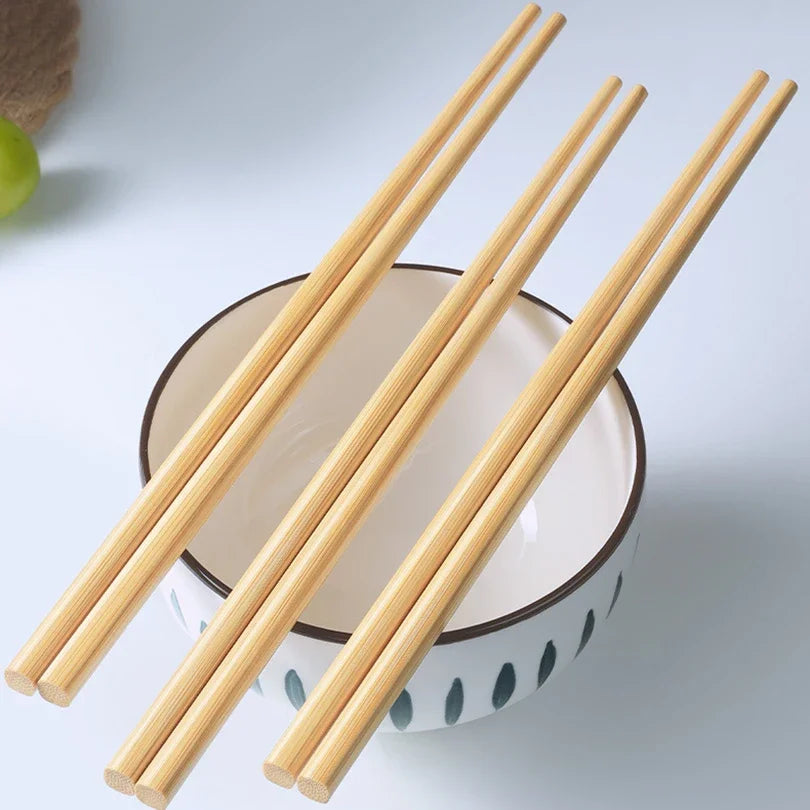 Premium Bamboo Chopsticks Set - Eco-Friendly Reusable Wooden Chopsticks for Chinese/Japanese Food