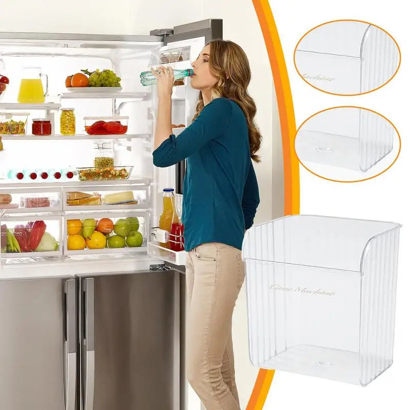 Stackable Refrigerator Organizer Bins - Clear Freezer Storage Containers for Fruit & Veggies