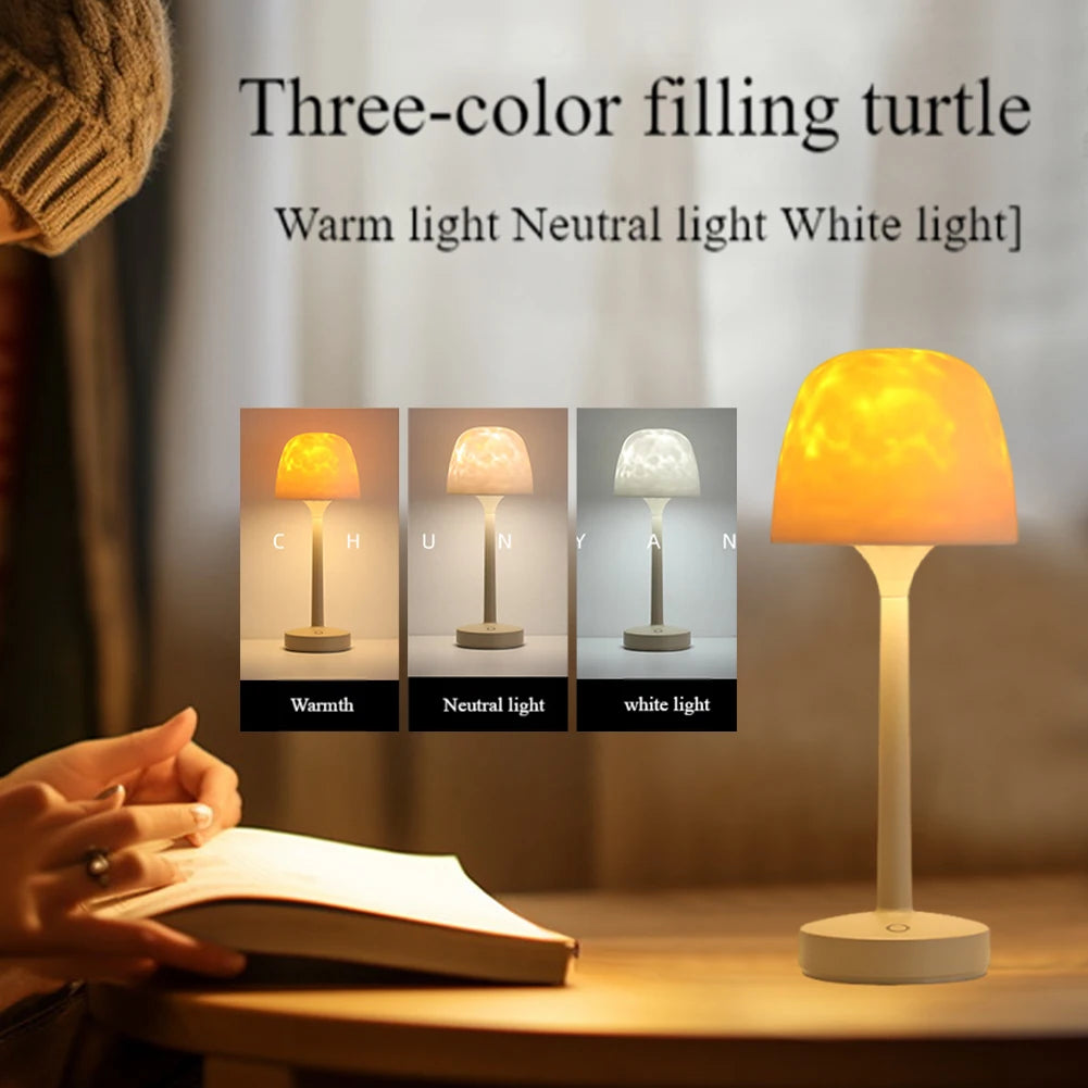 Remote Control Water Ripple Lamp - Dynamic Ocean Wave Night Light for Relaxation