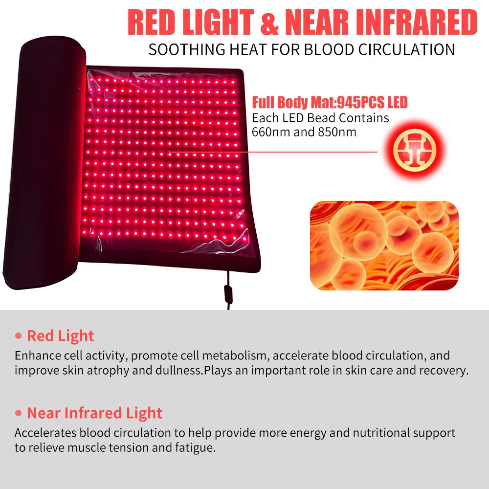 Red Light Mat Full Body Whole Body LED Light Relax Pad