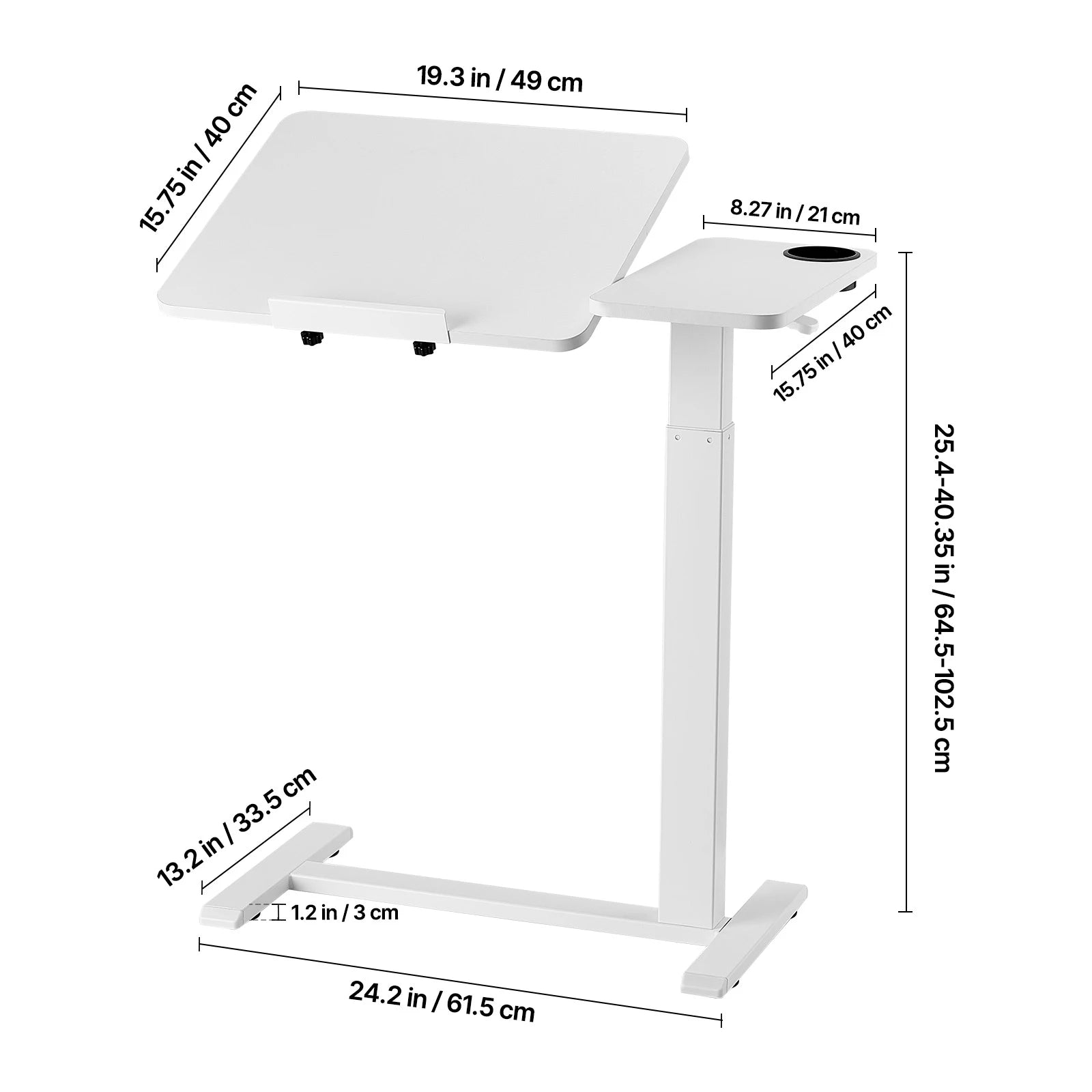 SucceBuy Overbed Table Mobile Bed Side Table