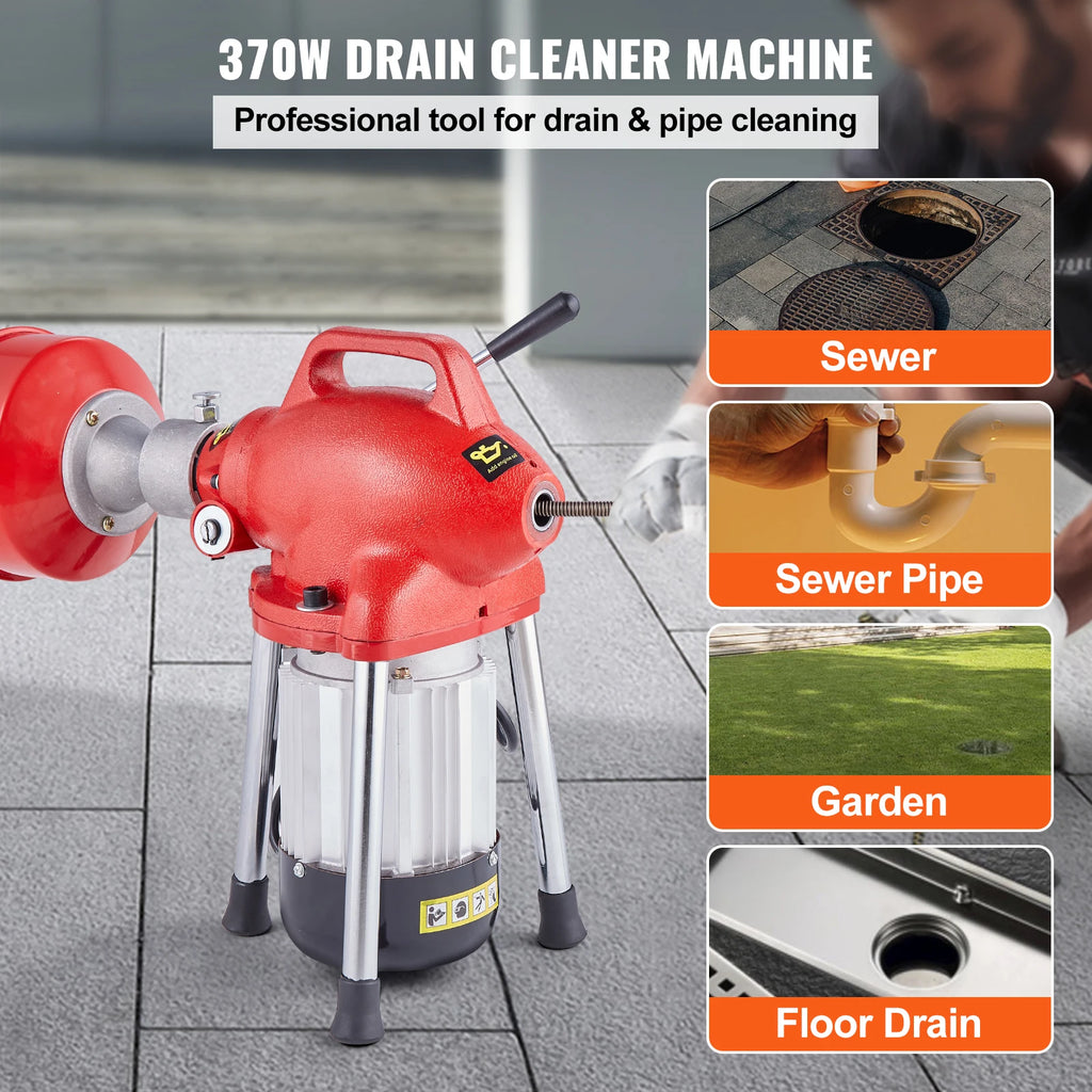 SucceBuy Drain Cleaner Machine 370W/250W