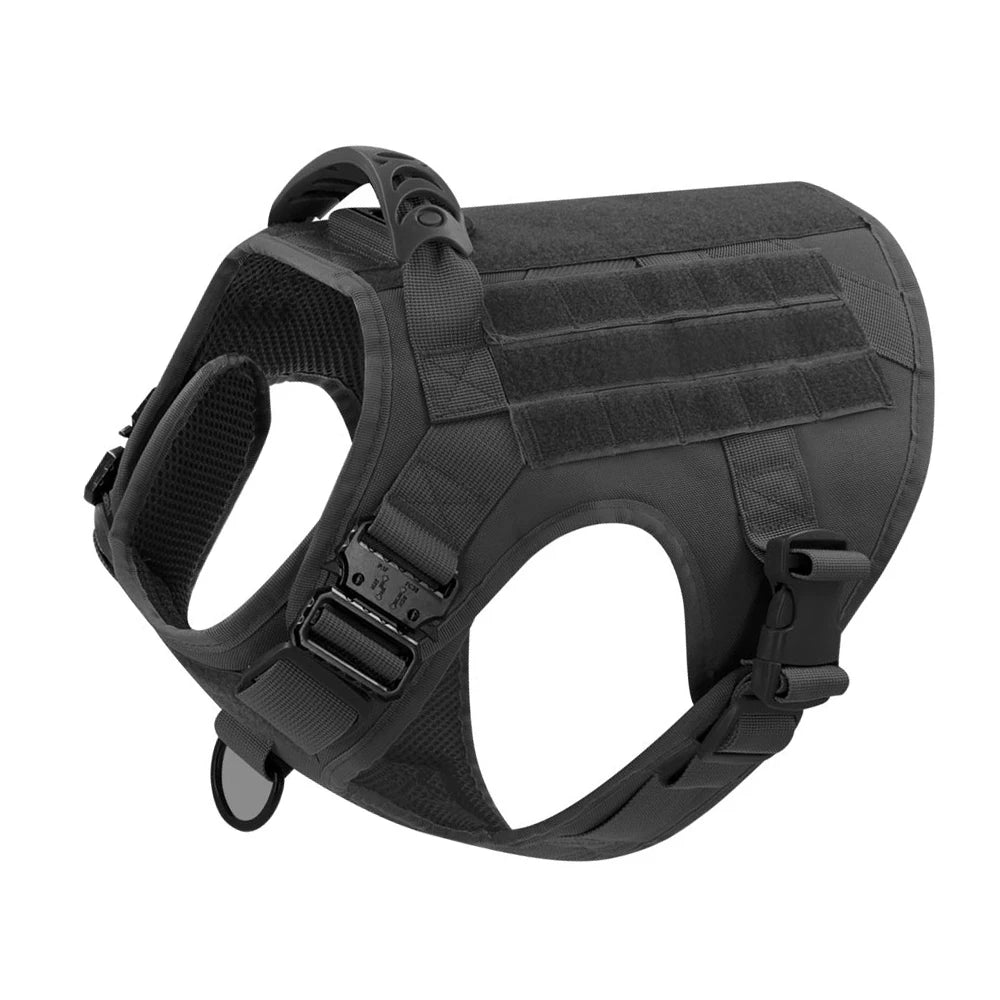 PETRAVEL Tactical Dog Harness & Leash Set | 1050D Nylon Vest | Quick-Release, MOLLE System | S–XL for Medium & Large Dogs