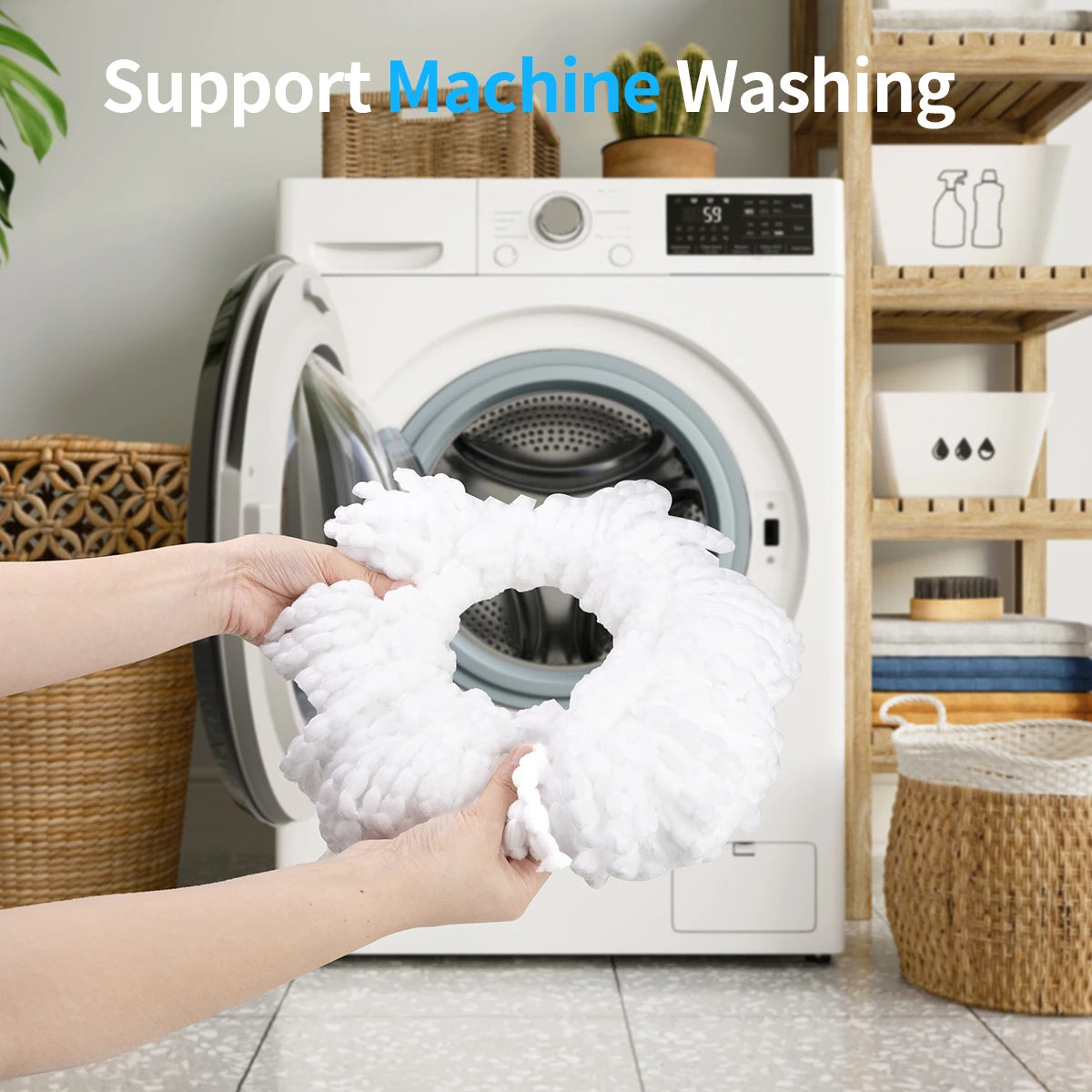 360° Spin Mop Bucket Sets with Wring System in 3 Microfiber Heads