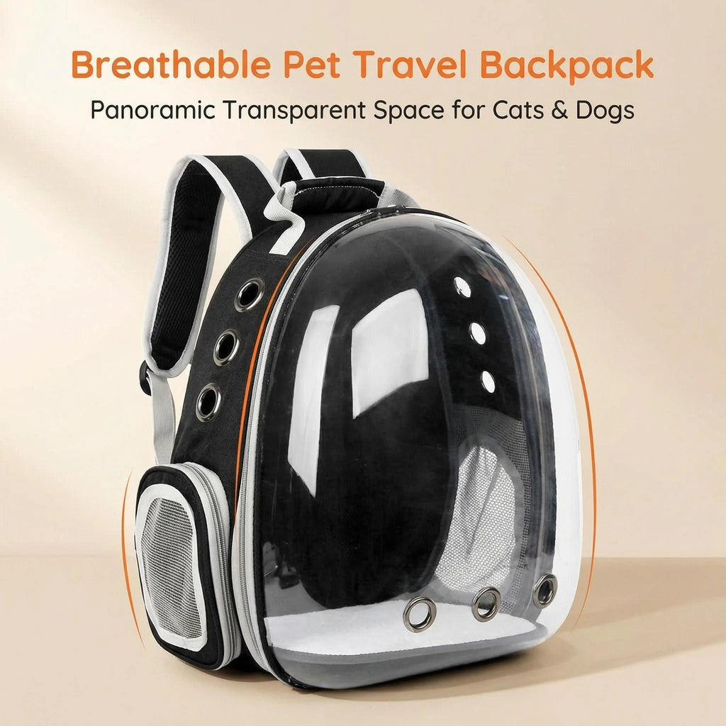 Space Capsule Cat Backpack | Transparent Ventilated Pet Carrier for Travel, Hiking & Vet Visits