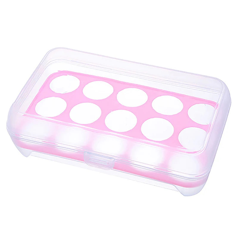 15-Grid Egg Storage Tray - Compact Refrigerator Egg Holder for Daily Use