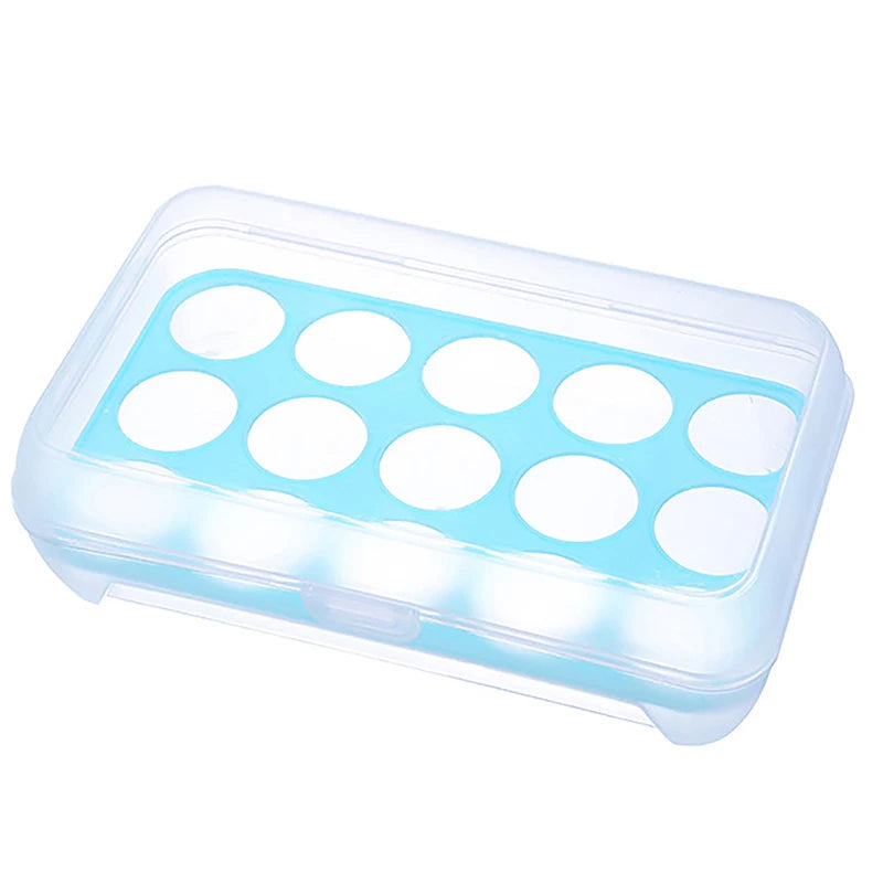15-Grid Egg Storage Tray - Compact Refrigerator Egg Holder for Daily Use
