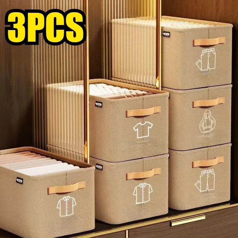 Foldable Clothes Organizer - Stackable Wardrobe Storage Bins for Clothing