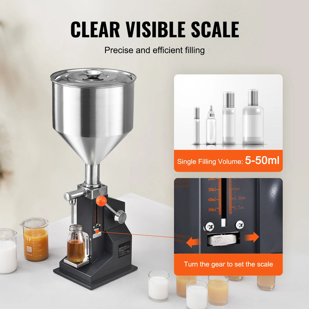 SucceBuy 5-100ml /5-50ml Manual Paste Liquid Filling Machine