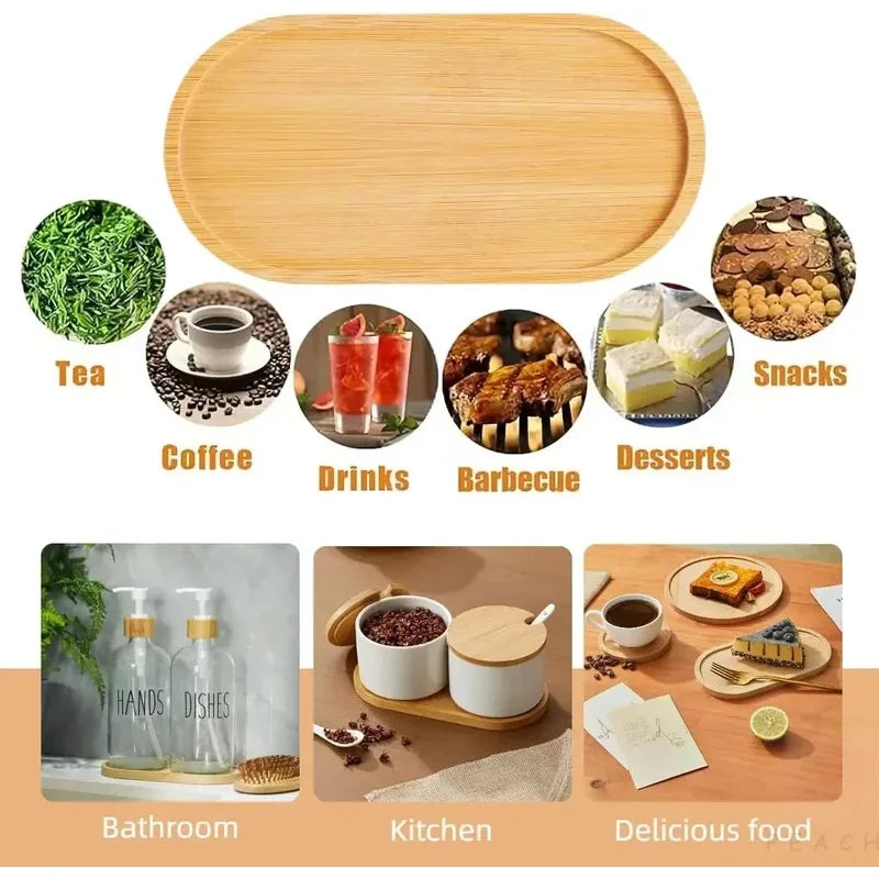 Handcrafted Japanese Beech Wood Oval Plate (16.7x8cm) - Eco-Friendly Solid Wood Appetizer Tray