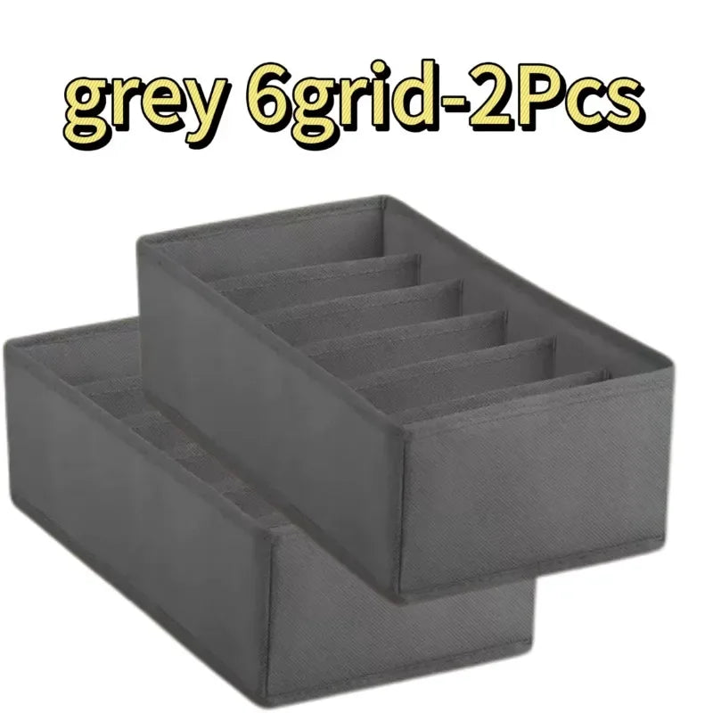 Wardrobe Underwear Organizer - Divided Storage Bins for Socks, Bras & Ties