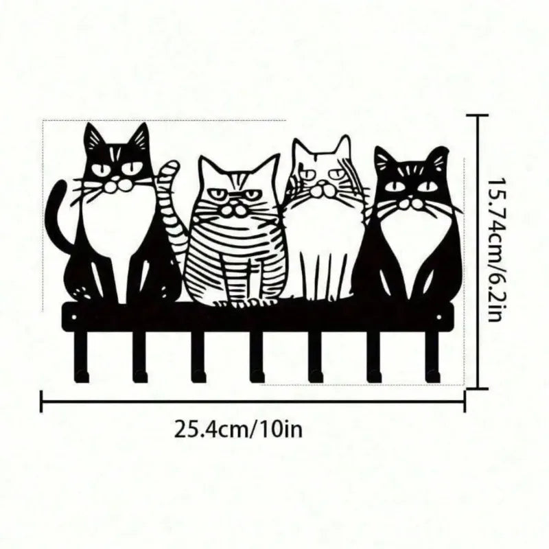 Cat Wall Hooks Set - Cute Kitty Decor