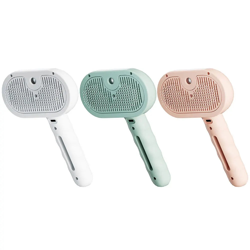 3-in-1 Self-Cleaning Pet Grooming Brush with Mist Spray | Deshedding, Massage & Coat Care for Cats & Dogs