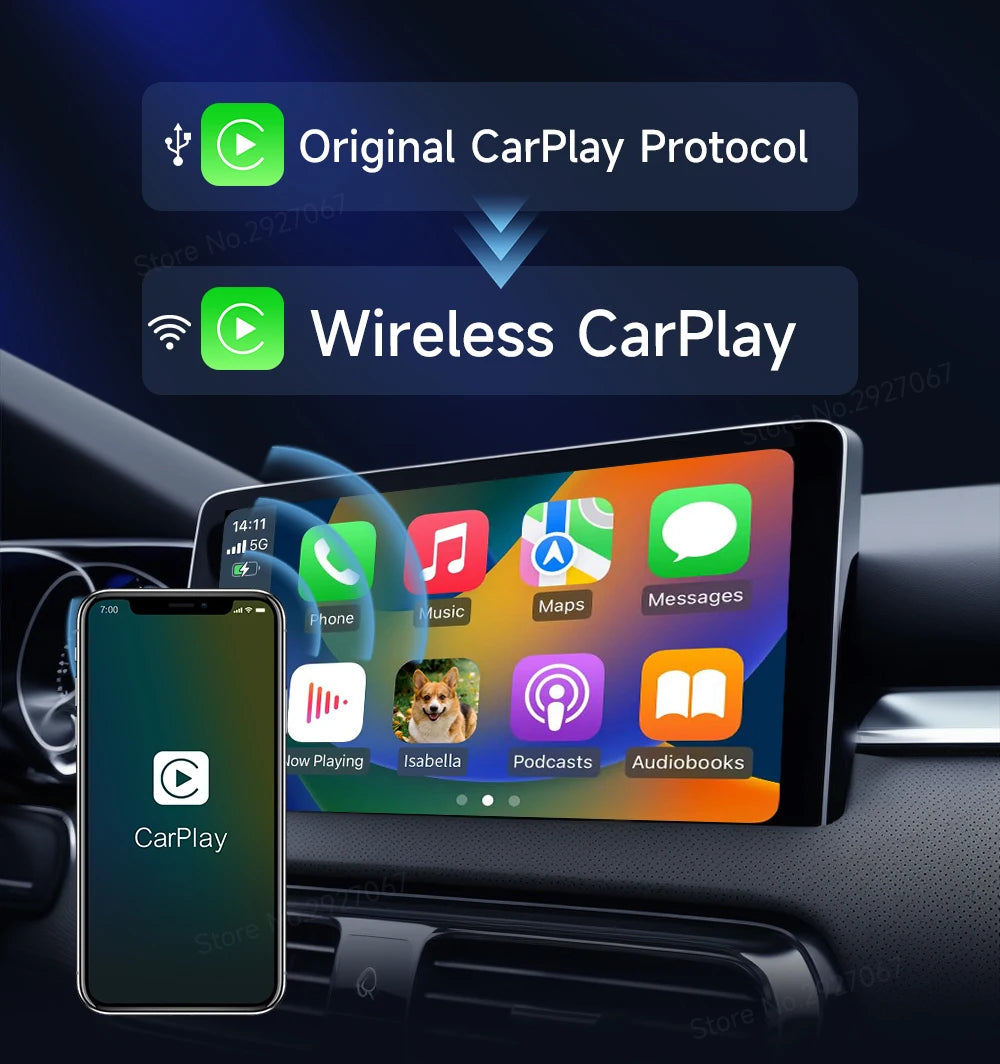 CarlinKit Wireless CarPlay & Android Auto Adapter | 5.0 / 4.0 | Plug & Play, Auto-Connect