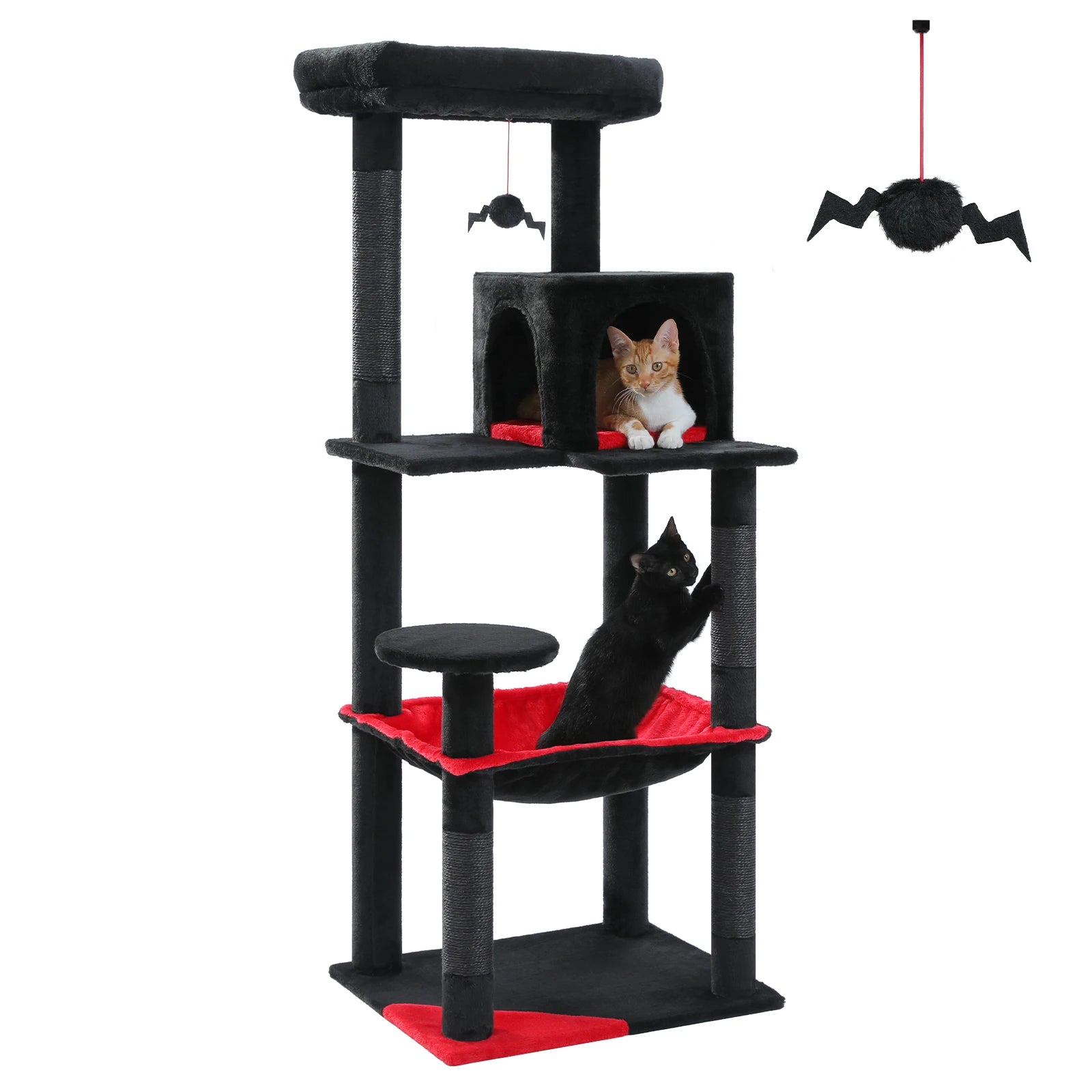 PAWZ Road 5-Level Cat Tree Tower | Large Hammock, Sisal Scratching Posts & Cozy Condo for Indoor Cats