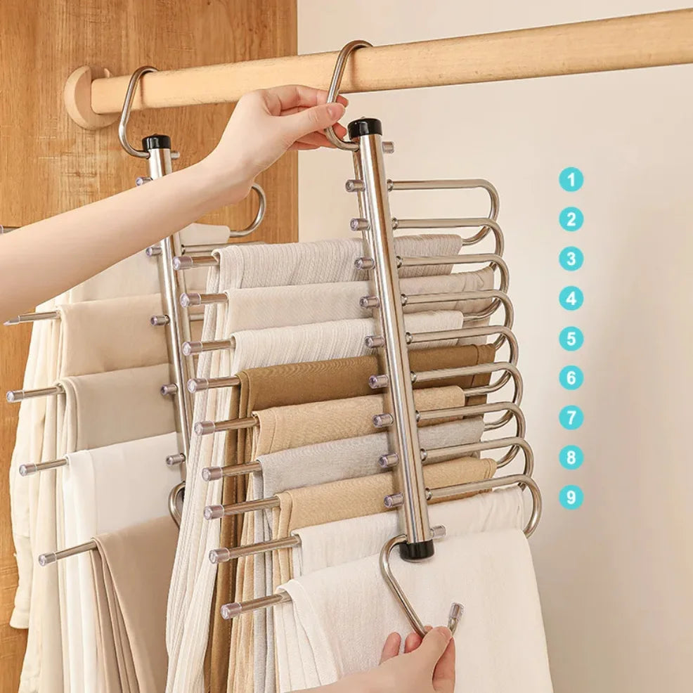 Magic Folding Pants Hangers - 5-in-1 Space-Saving Multi-Layer Clothes Hanger