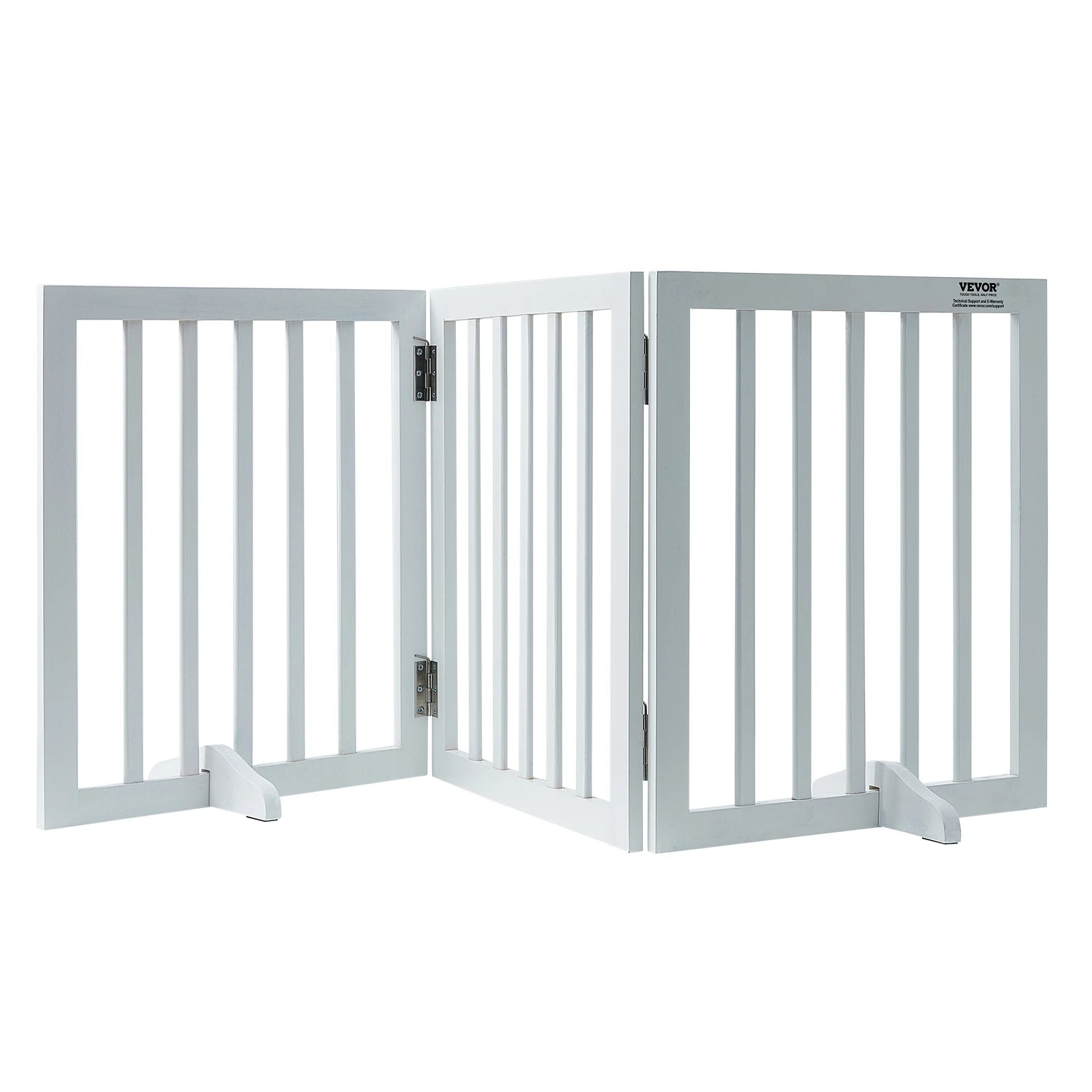 SucceBuy Freestanding Wood Dog Gate | 3-Panel Foldable Pet Barrier | No-Drill, Adjustable Width | 60–96 Inches