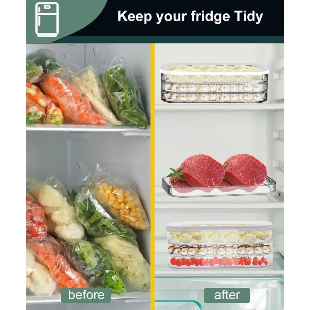 Airtight Refrigerator Food Containers - Leak-Proof Storage Bins for Fresh Food & Meal Prep