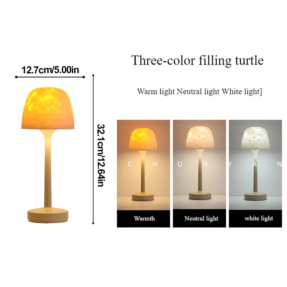 Remote Control Water Ripple Lamp - Dynamic Ocean Wave Night Light for Relaxation