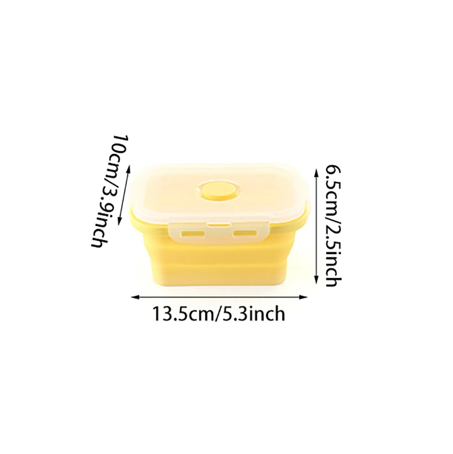 Foldable Silicone Lunch Box - Portable Heat-Resistant Picnic Food Container