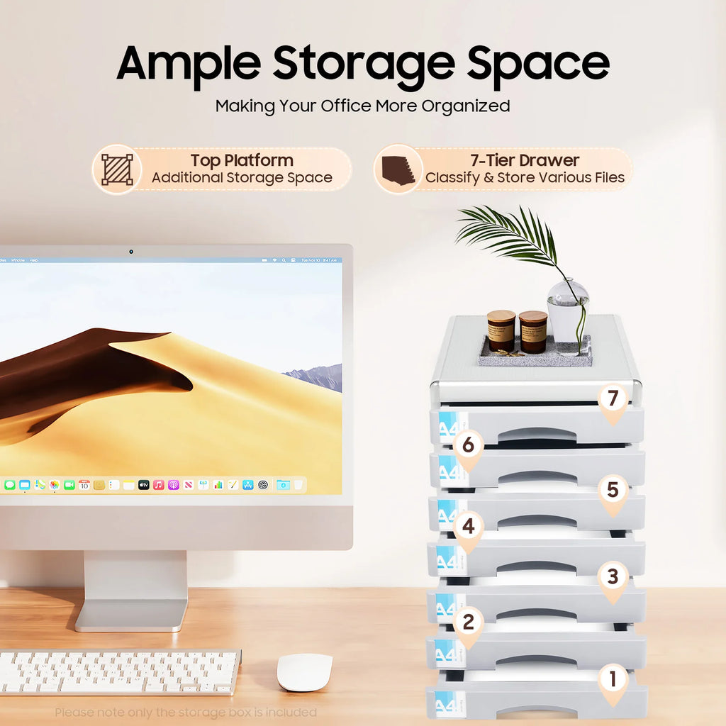 7-Tier Document Labeling Box - Multi-Layer Desktop File Organizer & Storage