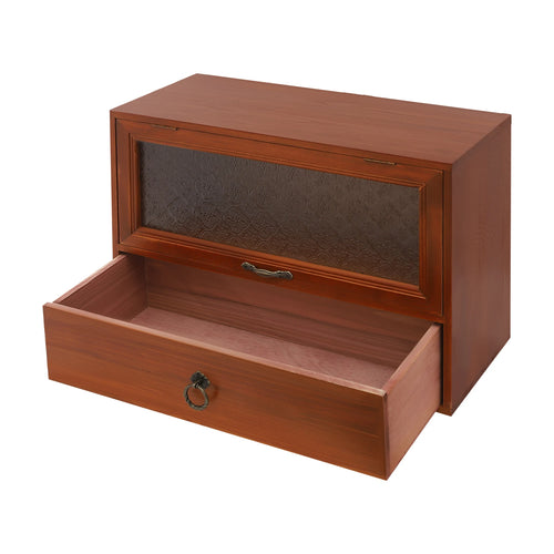 2-Tier Vintage Storage Drawer - Tabletop Organizer Cabinet for Jewelry & Small Accessories
