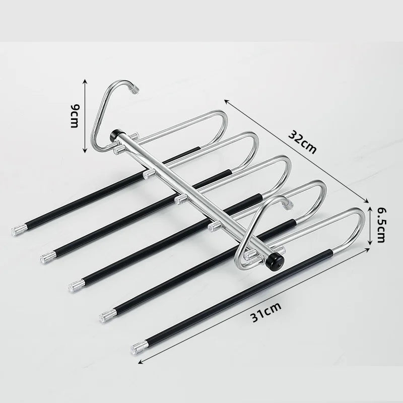 Magic Folding Pants Hangers - 5-in-1 Space-Saving Multi-Layer Clothes Hanger