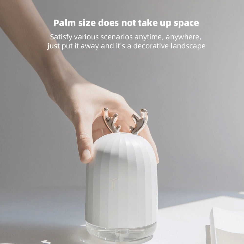Mini Deer Humidifier & Diffuser - Portable USB Aromatherapy with LED Lights