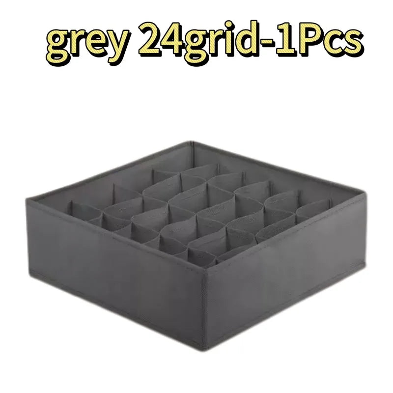 Wardrobe Underwear Organizer - Divided Storage Bins for Socks, Bras & Ties
