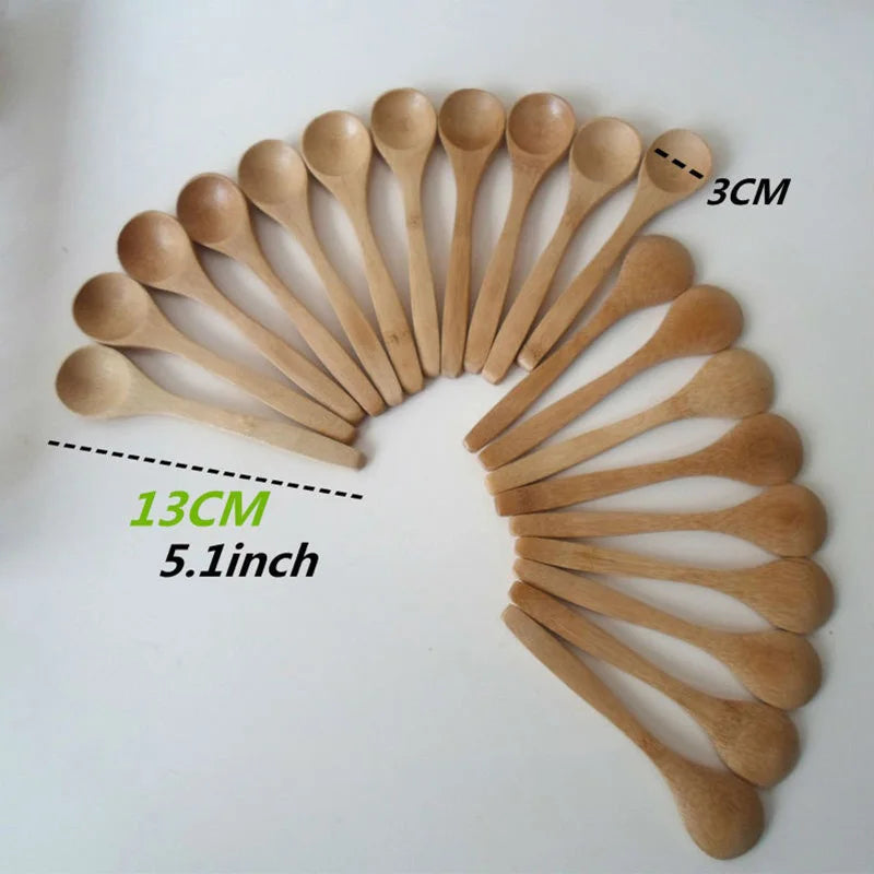 10-Piece Natural Bamboo Honey Dipper Set - Eco-Friendly Wooden Stirring Spoons for Tea, Coffee & Desserts