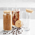 (3 pack)  Glass Drinkware with Lids & Straws