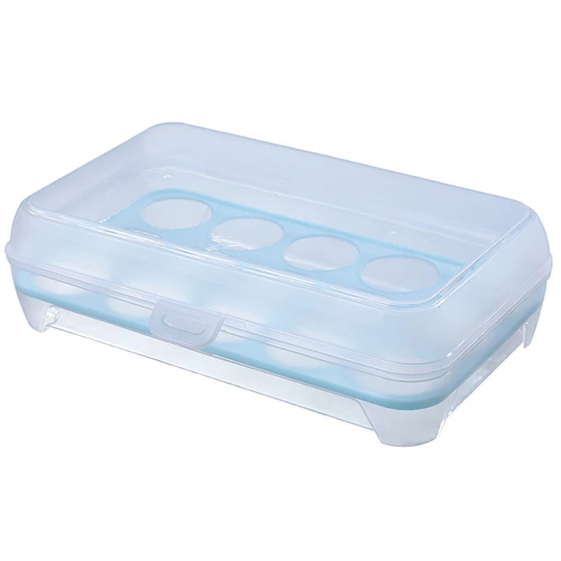 15-Grid Egg Storage Tray - Compact Refrigerator Egg Holder for Daily Use