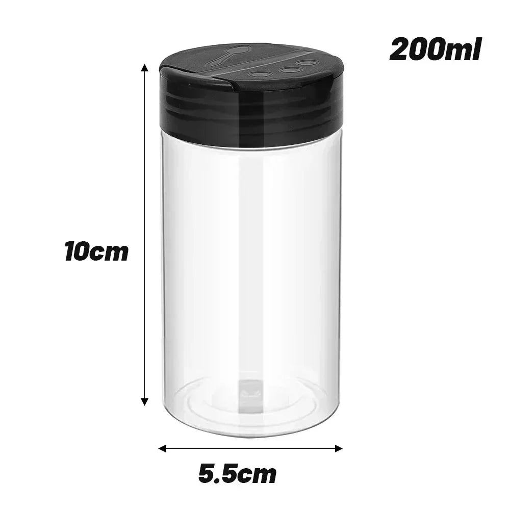 24-1PCS Transparent Seasoning Jars Reusable