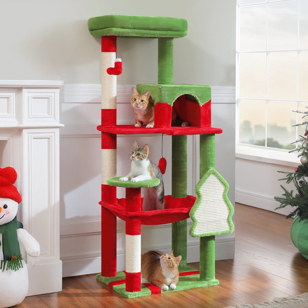 PAWZ Road 5-Level Cat Tree Tower | Large Hammock, Sisal Scratching Posts & Cozy Condo for Indoor Cats